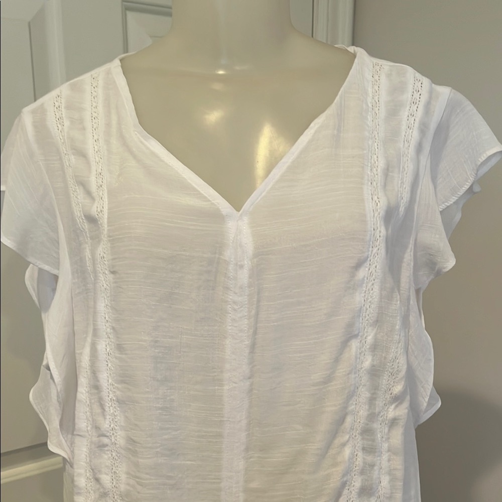 Zac & Rachel White Blouse with Elegant Design size XL - Picture 4 of 11